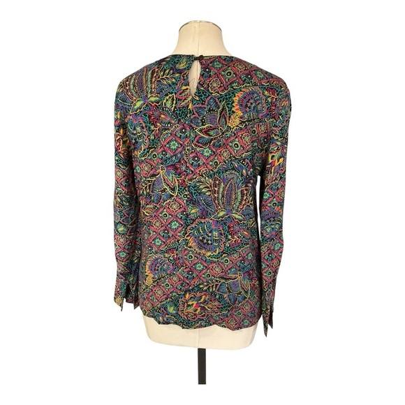 Norton McNaughton Vintage Boho Floral Paisley Print Blouse Size 10 100% Rayon - Picture 3 of 5